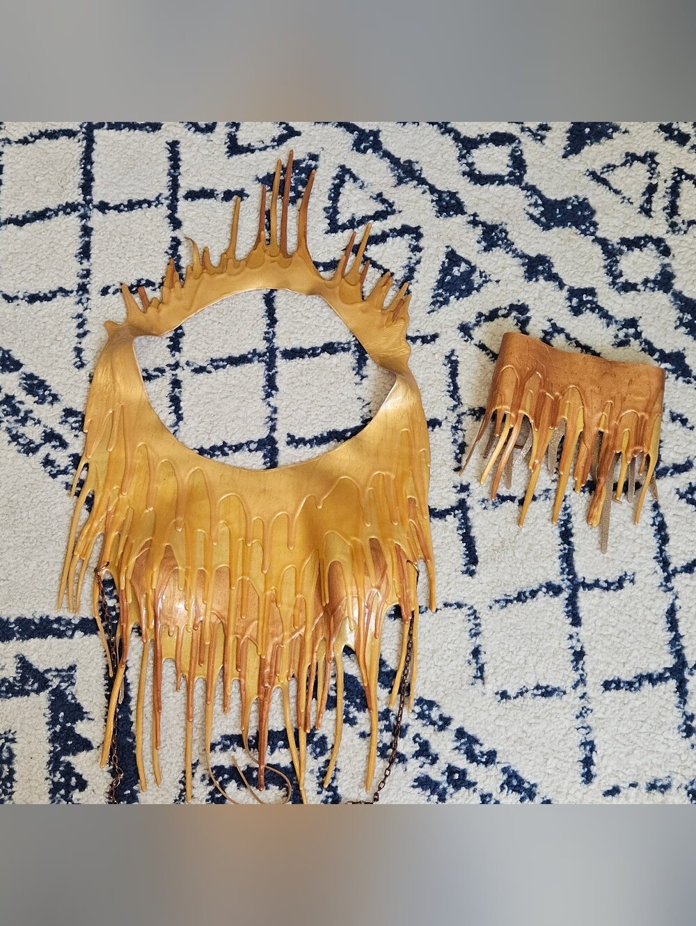 Silicone Gold Paint Drip Halter And Choker Set - Picture 9 of 16